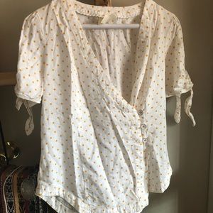 Yellow polka dot blouse